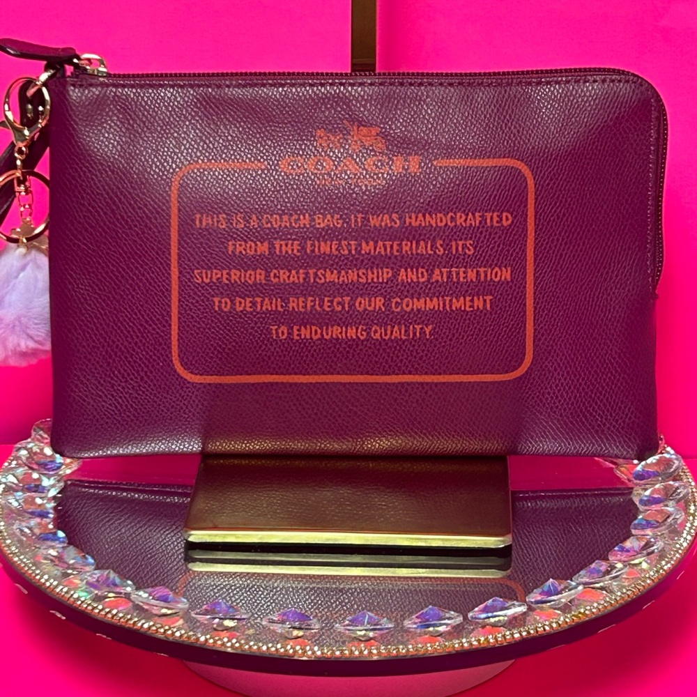 Coach Purple Leather Wristlet